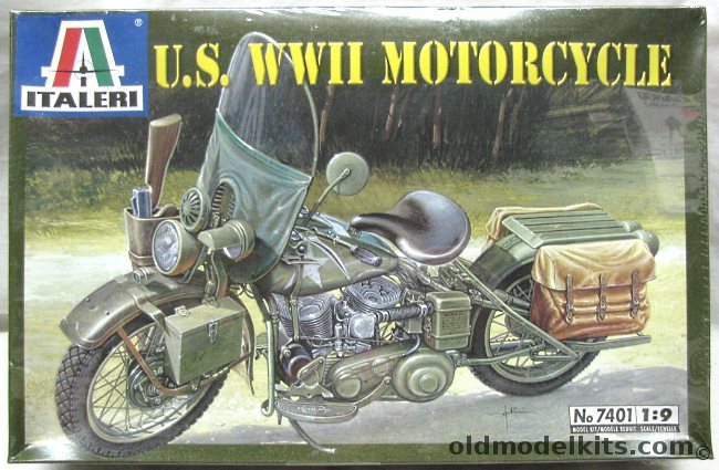 Italeri 1/9 WLA 750 US WWII Motorcycle, 7401 plastic model kit